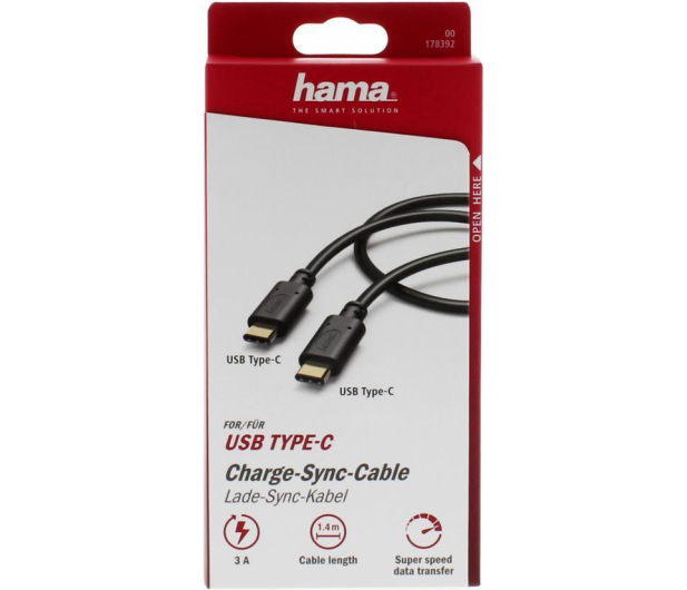 HAMA USB-C - USB-C 1,4M czarny - 1382086 - zdjęcie 4
